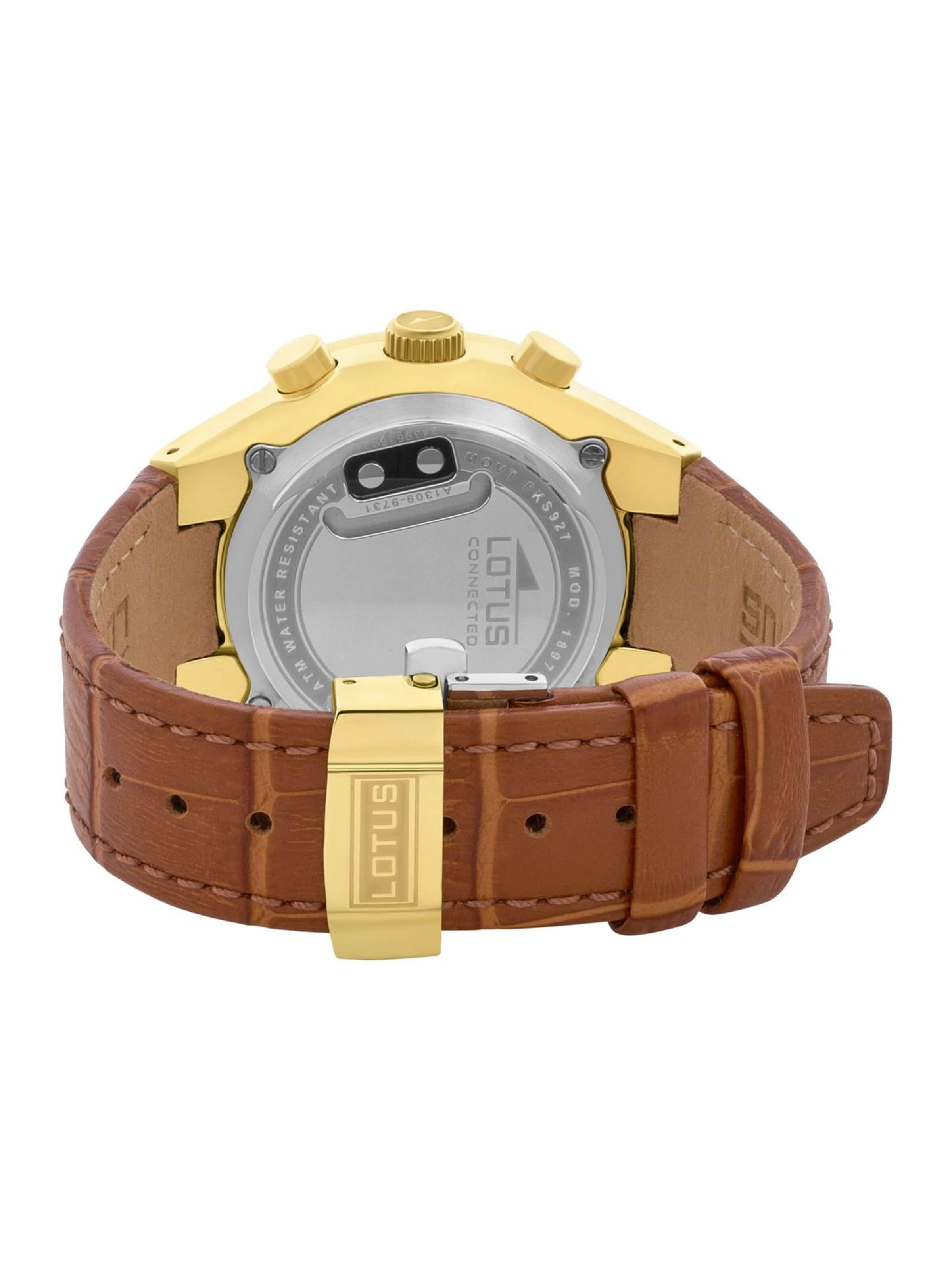 Lotus Analoog horloge in Bruin