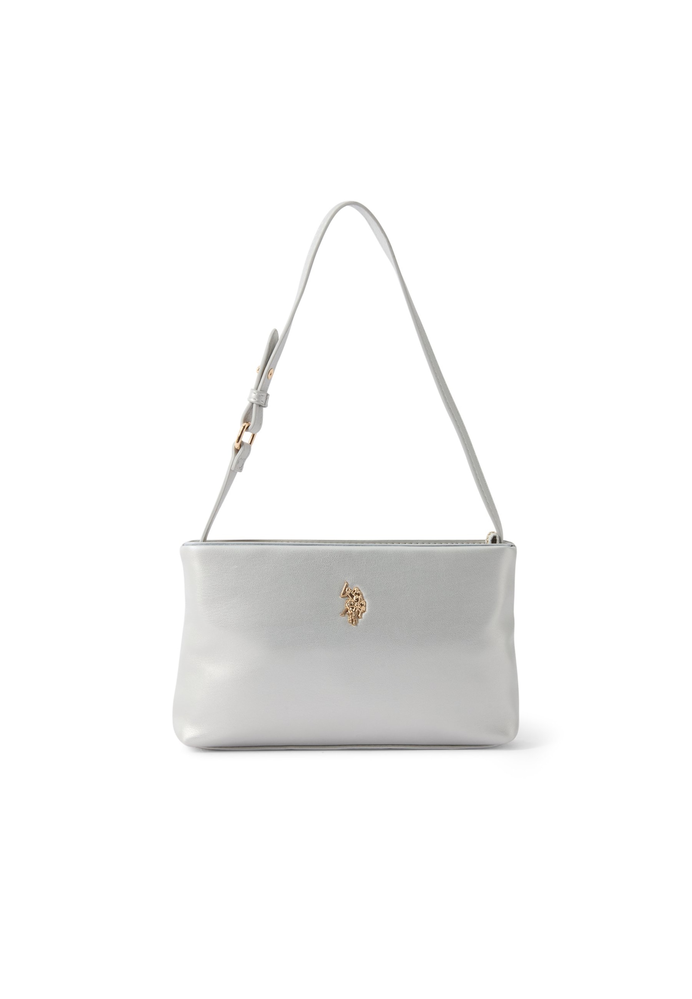 U.S. POLO ASSN. - Mala de ombro 'CEREMONY' em prata: frente