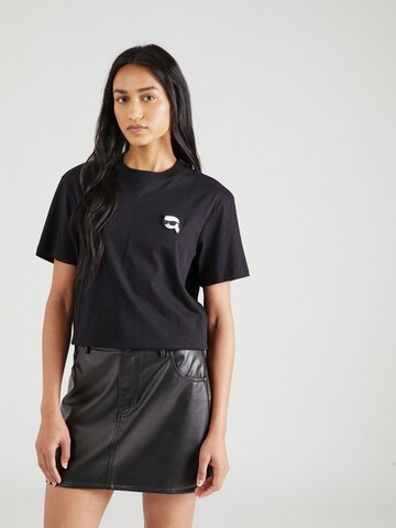 Karl Lagerfeld - Camisa 'Ikonik' em preto: frente
