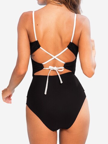Cupshe Bandeau Swimsuit in Black