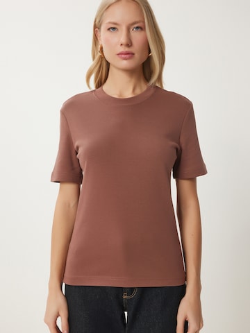 T-shirt Happiness İstanbul en marron : devant