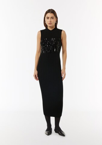 Robes en maille comma casual identity en noir : devant