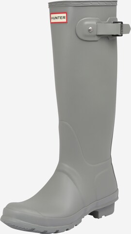 HUNTER Rubber Boots in Grey: front