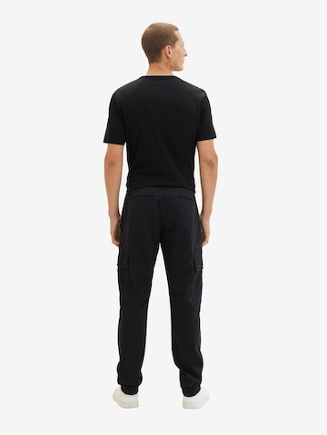 TOM TAILOR Tapered Cargo Pants in Black