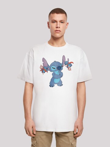 F4NT4STIC Shirt 'Disney Lilo And Stitch Little Devils' in Wit: voorkant