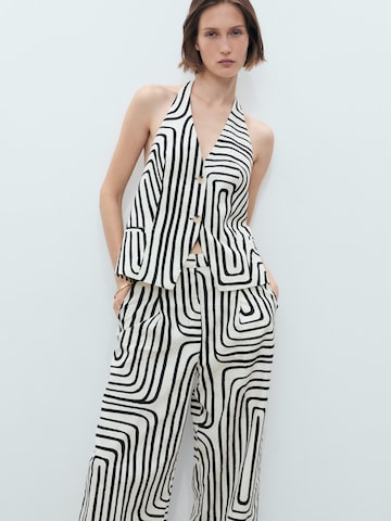 MANGO Wide leg Pleat-front trousers 'DOTY' in Beige
