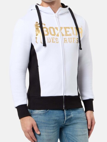 Boxeur des Rues Zip-Up Hoodie 'Hooded Full Zip Sweatshirt' in White