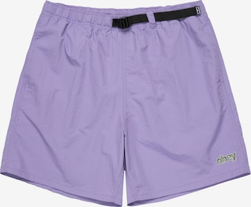 Obey Workout Pants in Purple: front