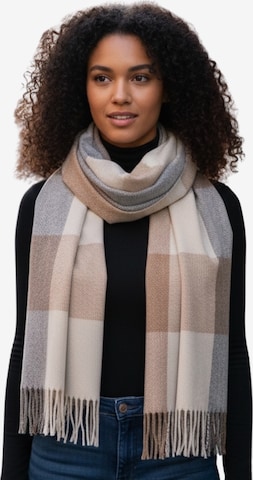 Kumixi Scarf 'Fransen' in Beige: front