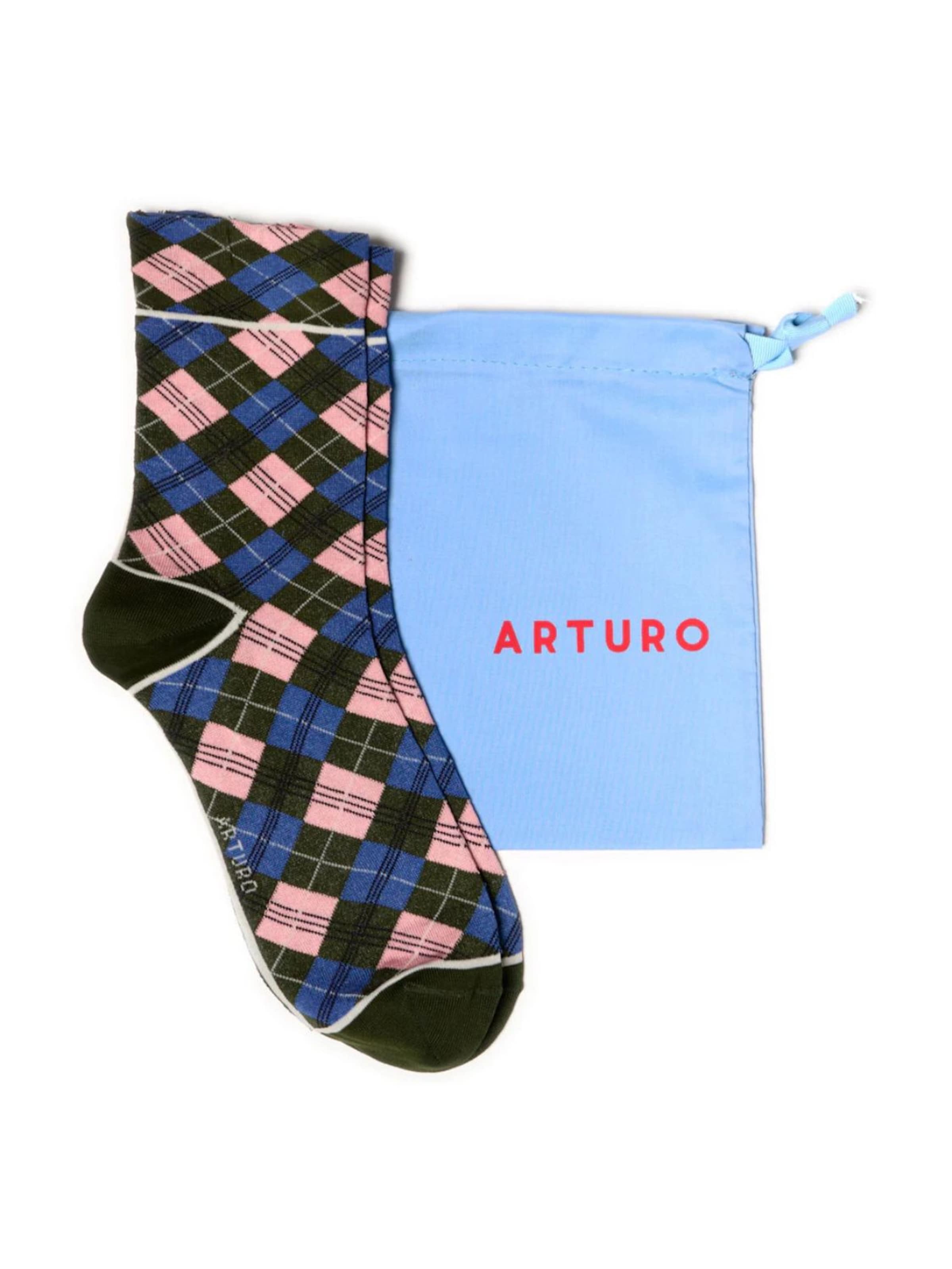 Calzino di Arturo in verde: frontale