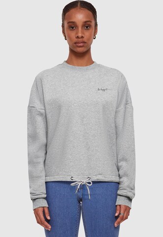 Merchcode Sweatshirt 'Be Happy' in Grey: front