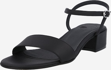 NINE TO FIVE Strap Sandals in Black: front