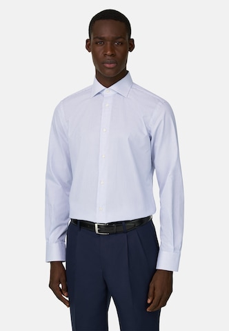 Boggi Milano Slim fit Button Up Shirt in Blue: front