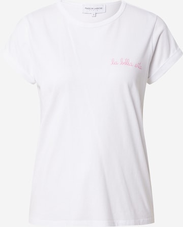 Maison Labiche Μπλουζάκι 'LA BELLA VITA' σε λευκό: μπροστά