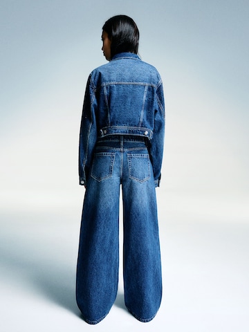 Wide Leg Jean Bershka en bleu