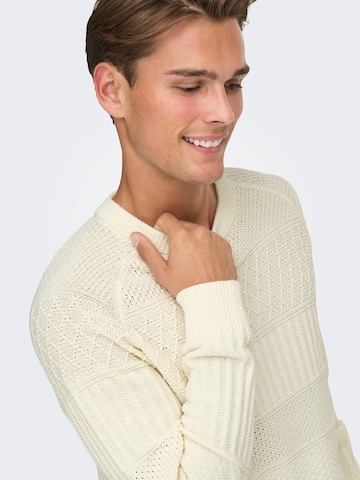Only & Sons Pullover 'ONSALKAN' i hvid