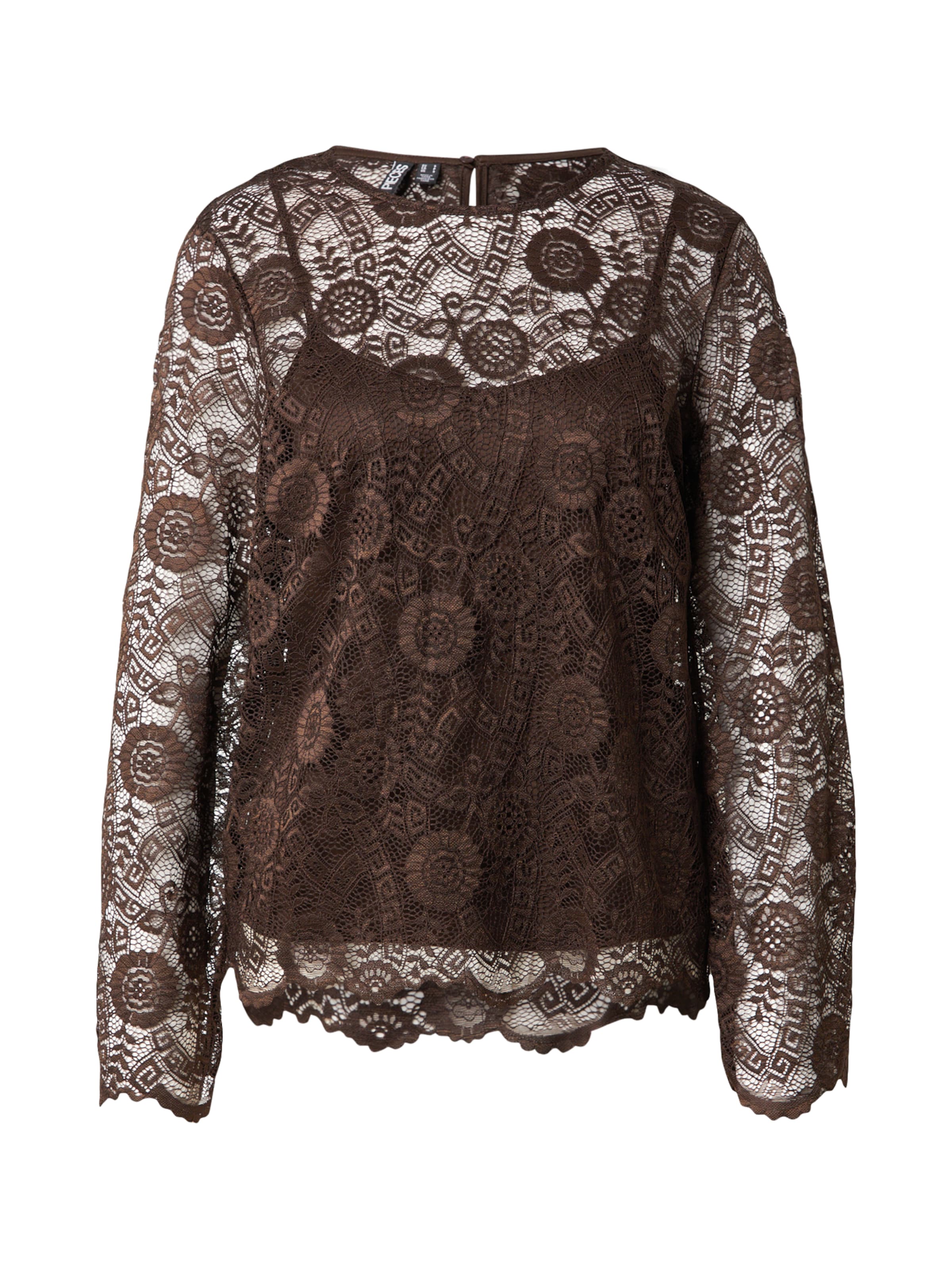 T-shirt 'PCOLLINE' PIECES en marron : devant