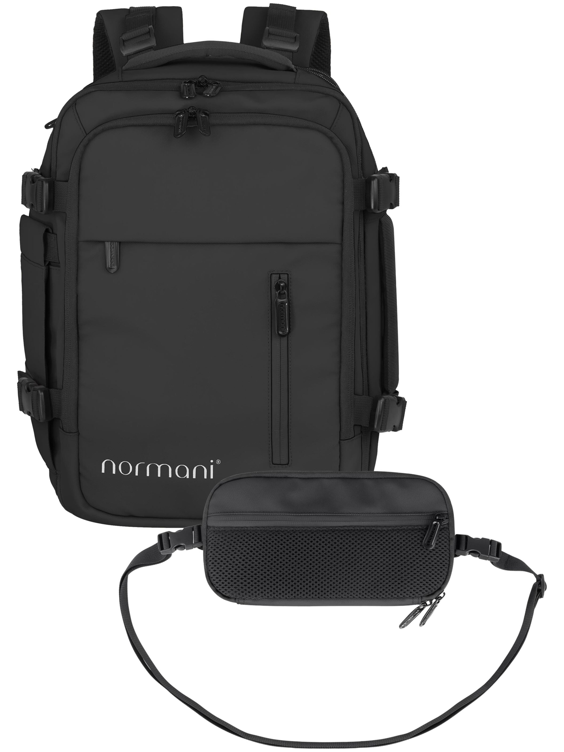 normani Rucksack 'Nikaho' in Schwarz: Vorderseite