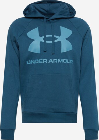 UNDER ARMOUR Sportovní mikina 'Rival' – modrá: přední strana