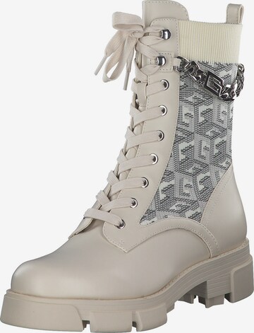 GUESS Lace-Up Ankle Boots 'Madiera FL7MDR' in Beige: front
