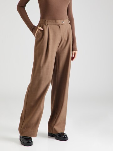 Wide Leg Pantalon à pince 'Sibylle' Soft Rebels en marron : devant