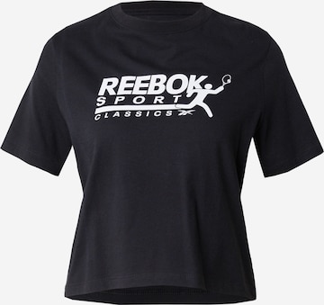 Tricou funcțional de la Reebok pe negru: față