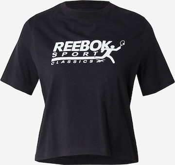 T-shirt fonctionnel Reebok en noir : devant