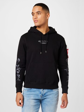 ALPHA INDUSTRIES - Sweatshirt 'Dragon' em preto: frente