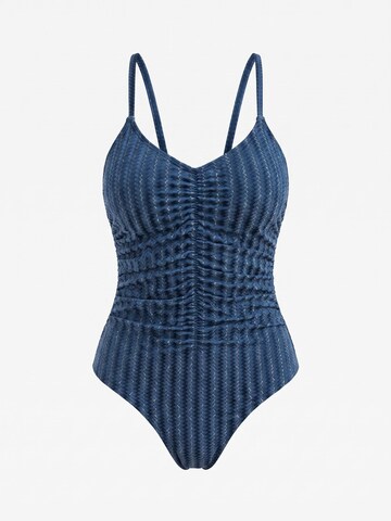 Cupshe Bralette Swimsuit in Blue: front