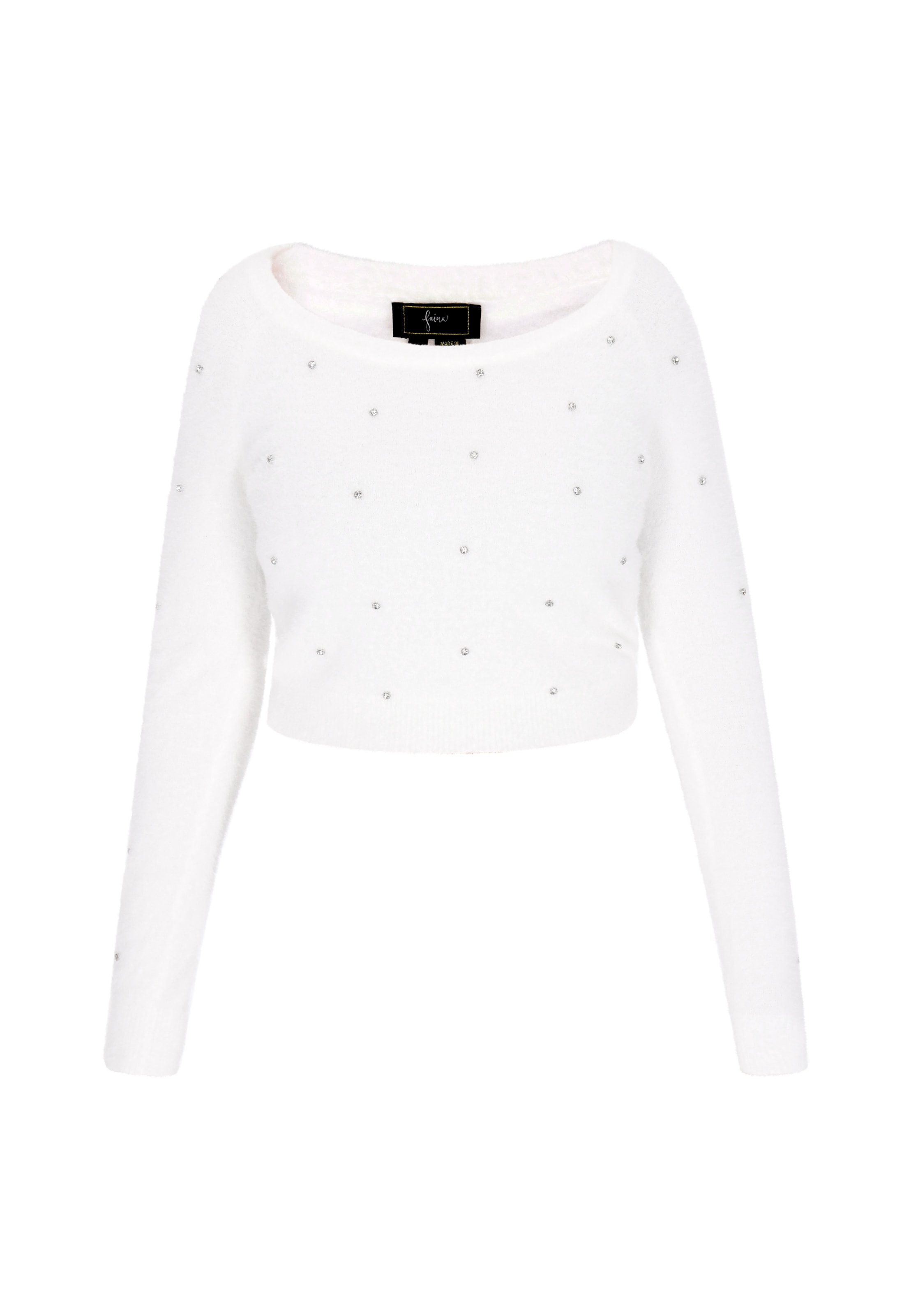 balta faina Megztinis: priekis