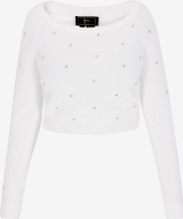 balta faina Megztinis: priekis