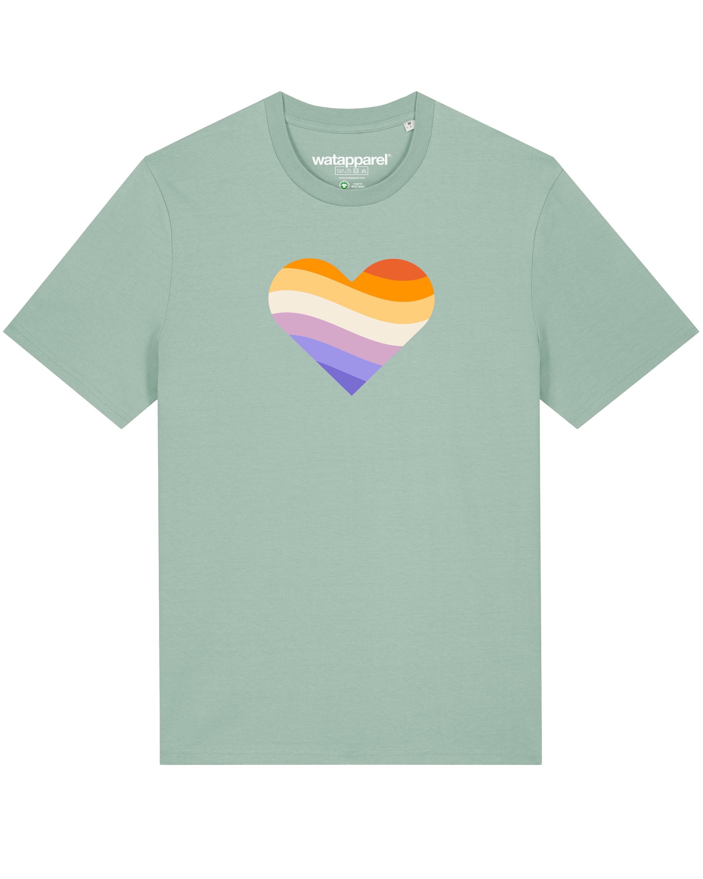 Maglietta 'Rainbow Heart' di Watapparel in verde: frontale