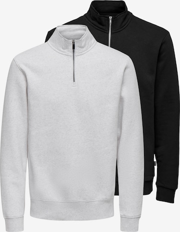 Only & Sons Sweatshirt 'Ceres' in Silber: Vorderseite