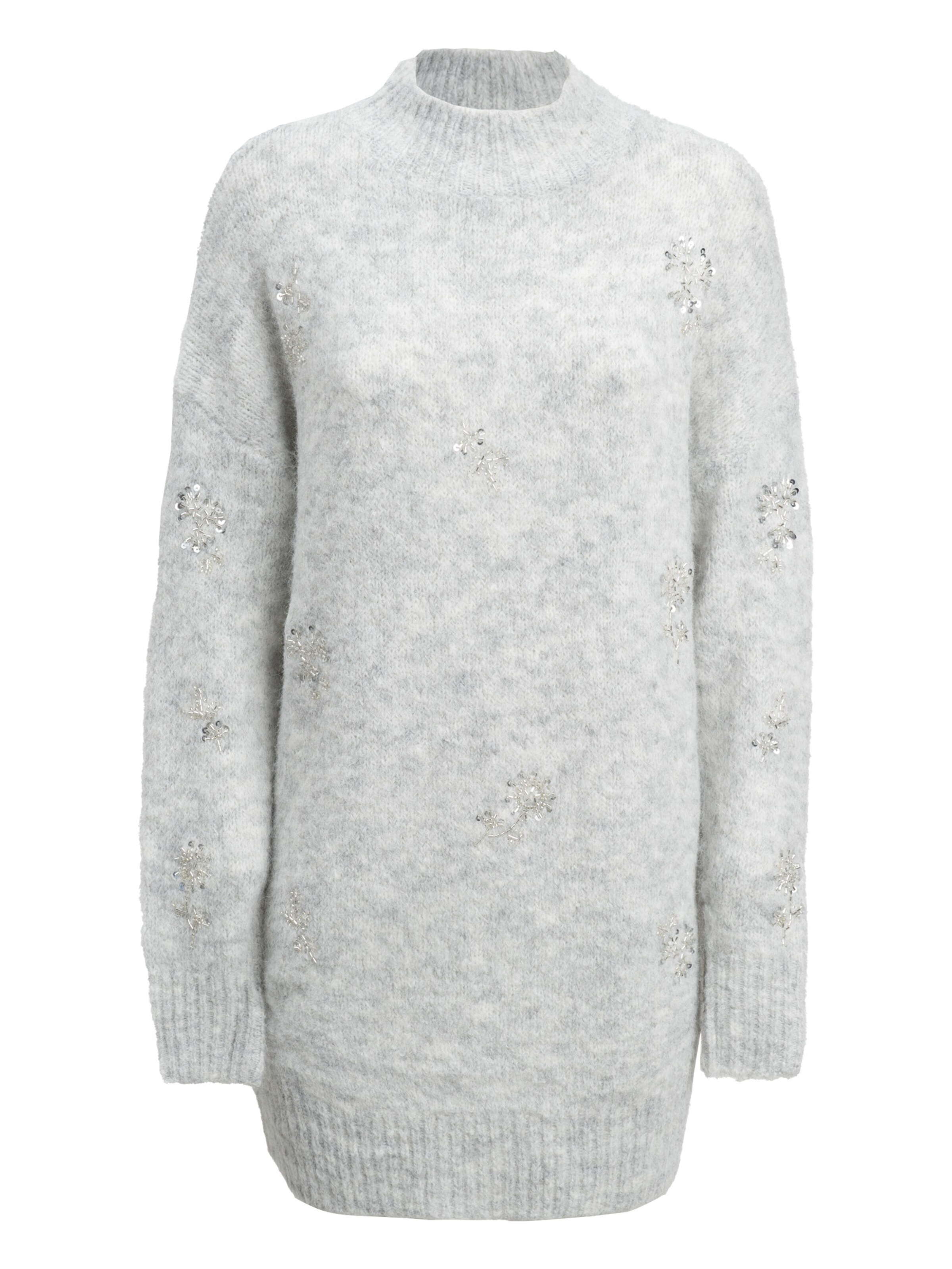 Influencer Pullover in Grau: Vorderseite