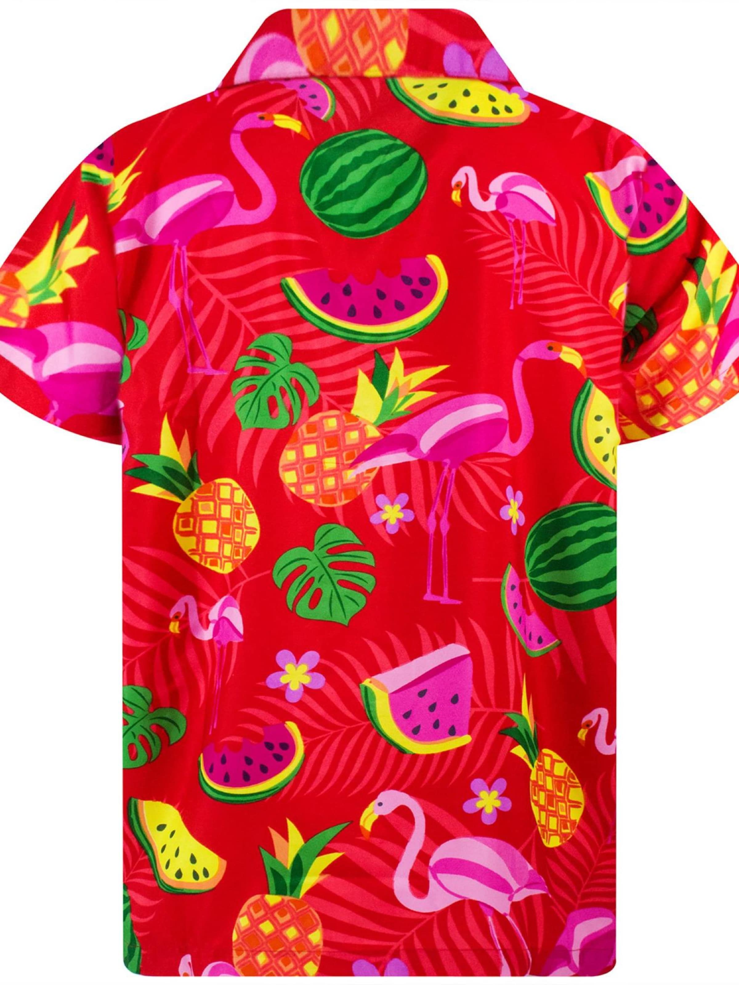 King Kameha Shirt 'Flamingo Melone'‌‌‌‌‌‌‌ in Rot