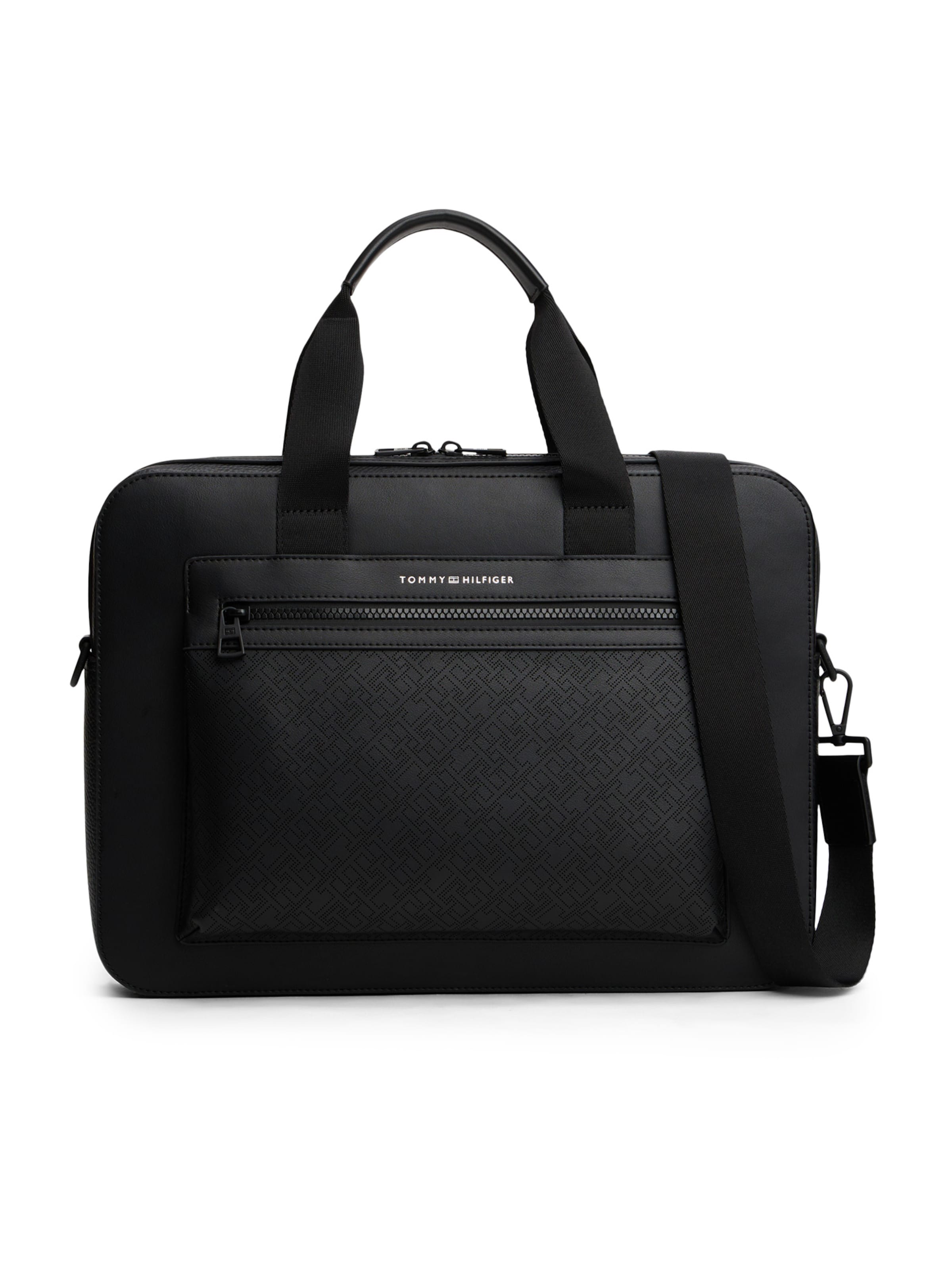 TOMMY HILFIGER Laptop bag in Black: front