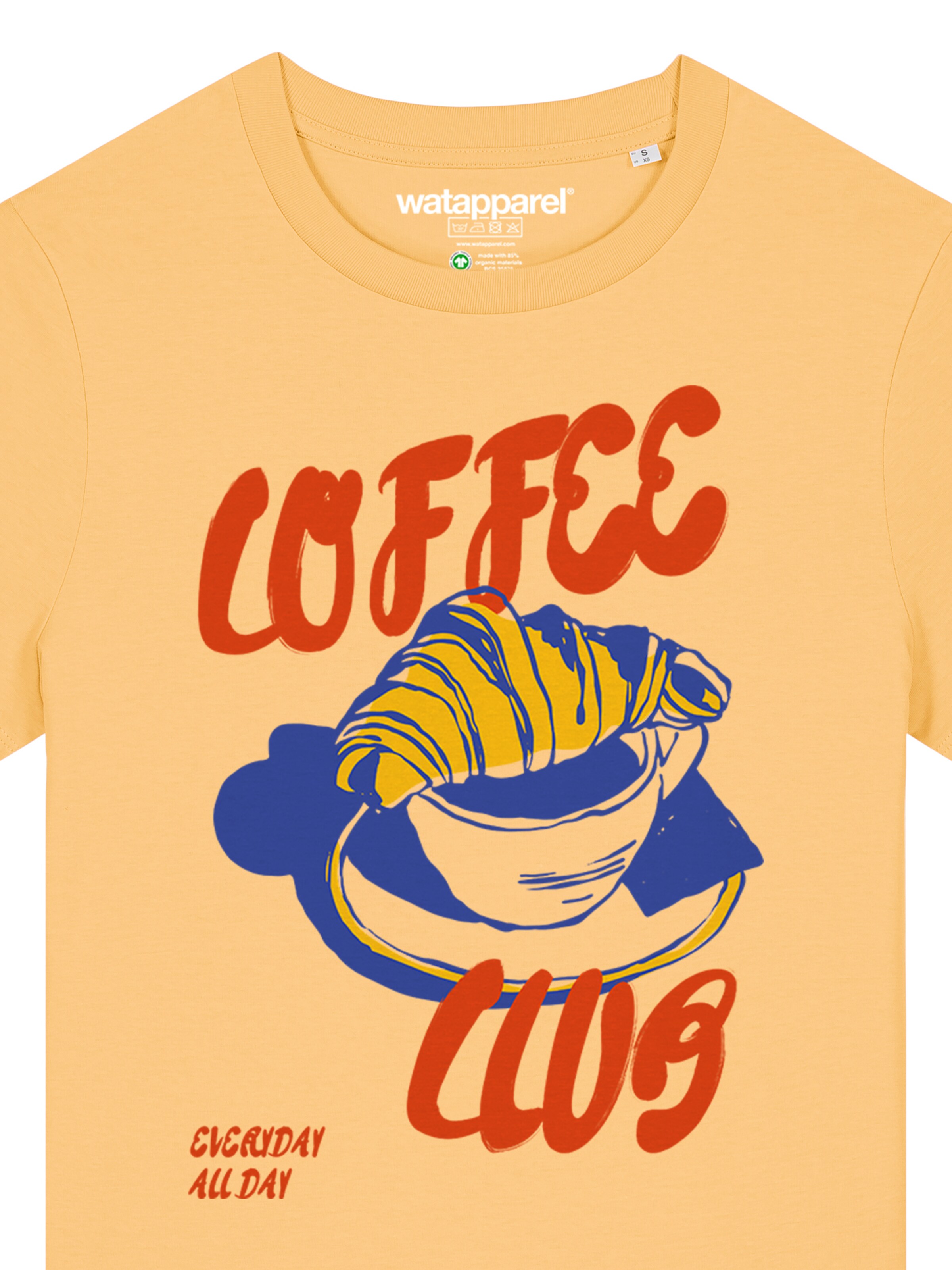 Watapparel T-Shirt 'Coffee Club' in Gelb
