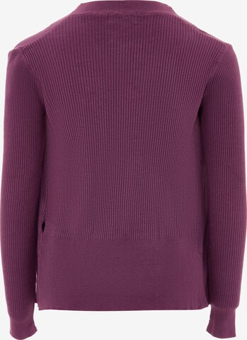 YASANNA Knit Cardigan in Purple