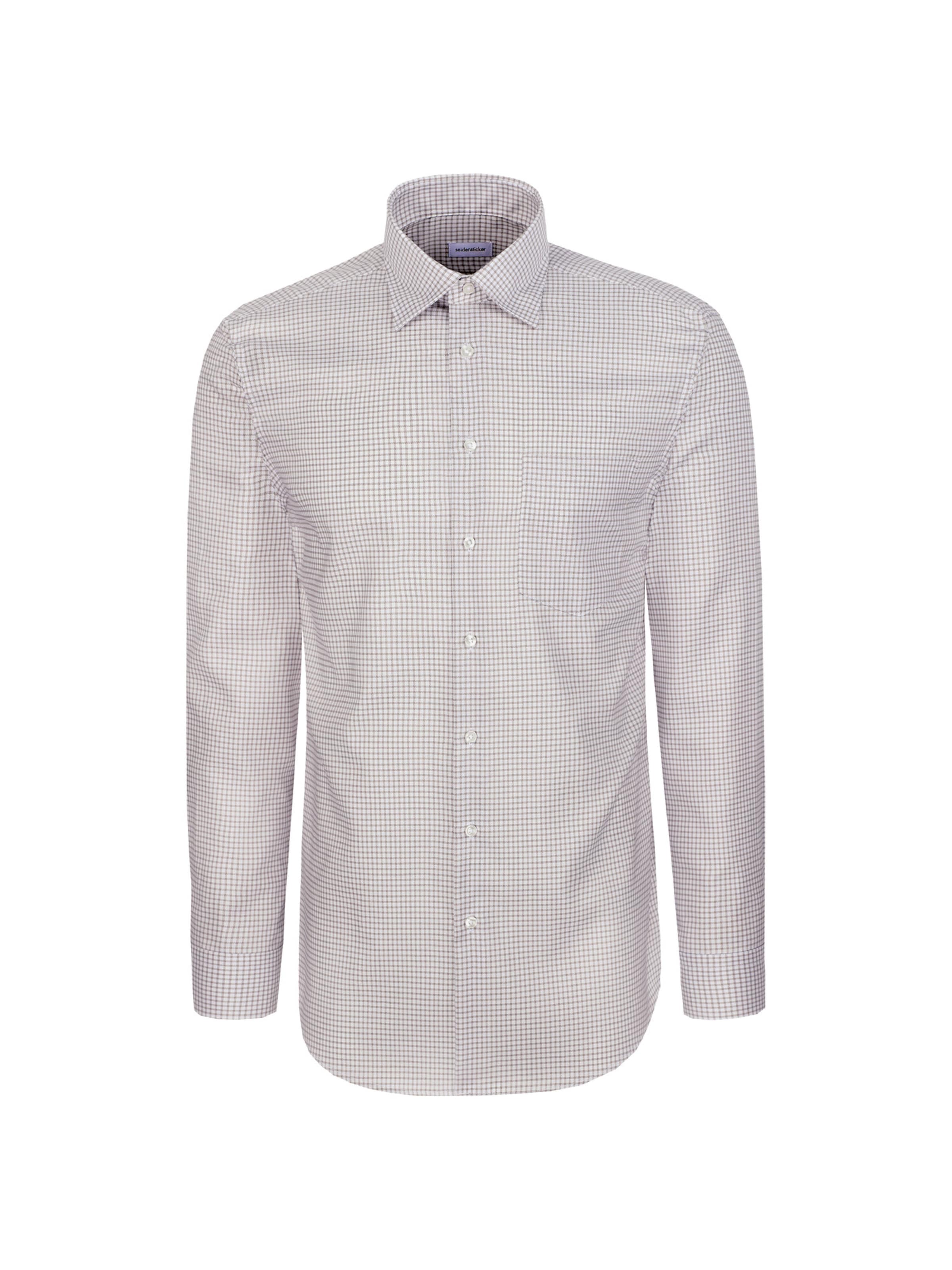 SEIDENSTICKER Regular fit Zakelijk overhemd 'Schwarze Rose' in Beige: voorkant