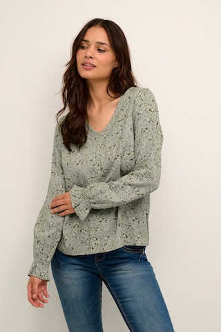 Cream Blouse 'Vimma' in Groen: voorkant