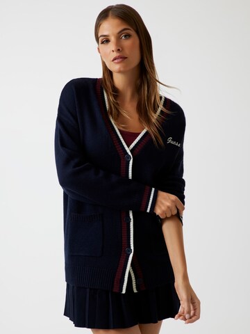 GUESS Knit Cardigan in Blue: front