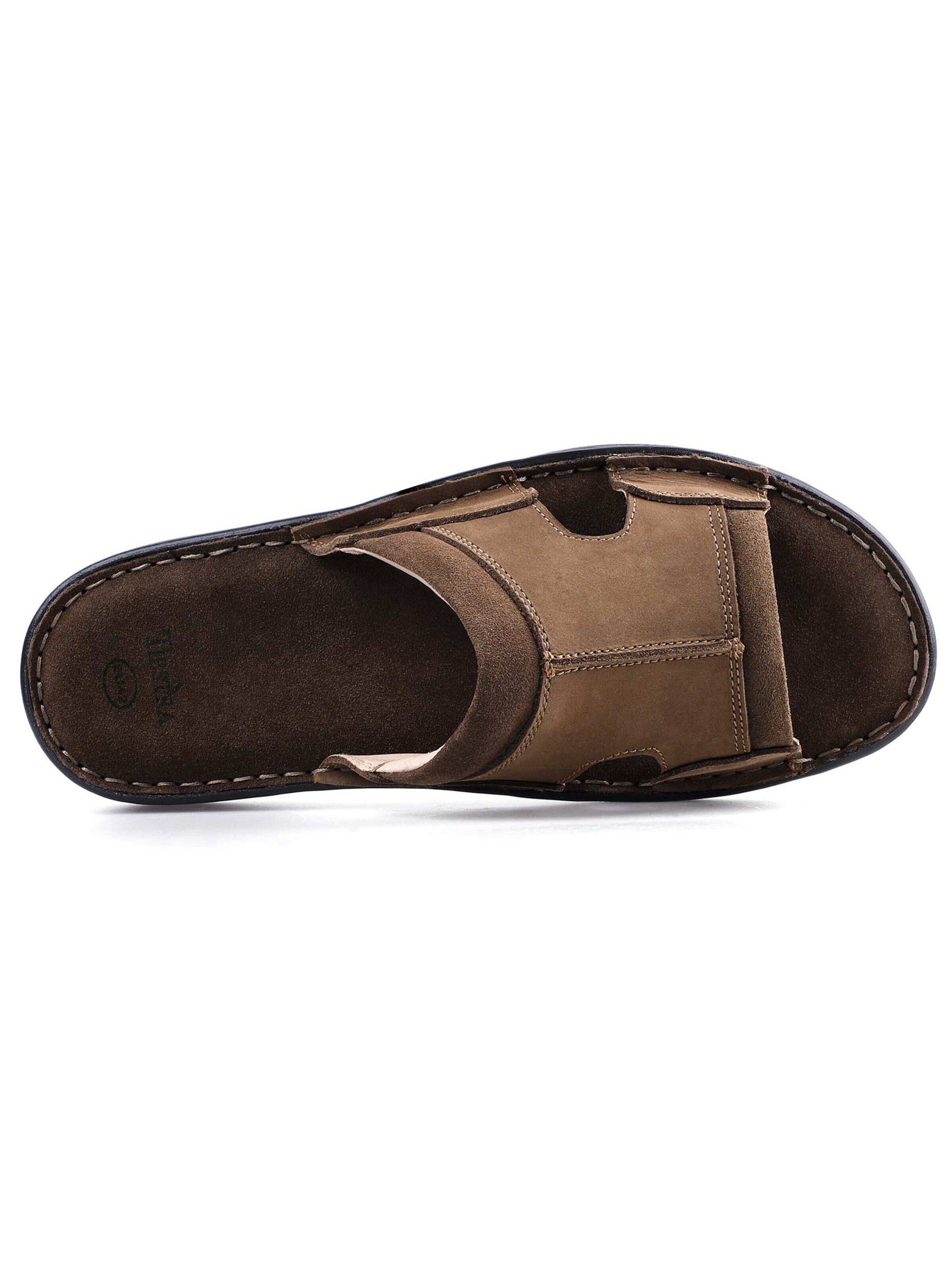 Tiestra Pantolette 'TIESTRA Men's Slippers Comfortable Support Lightweight Summer Leather Sandals Men's Mules for Indoor and Outdoor Use Brown Black'‌‌‌‌‌‌‌ in Braun