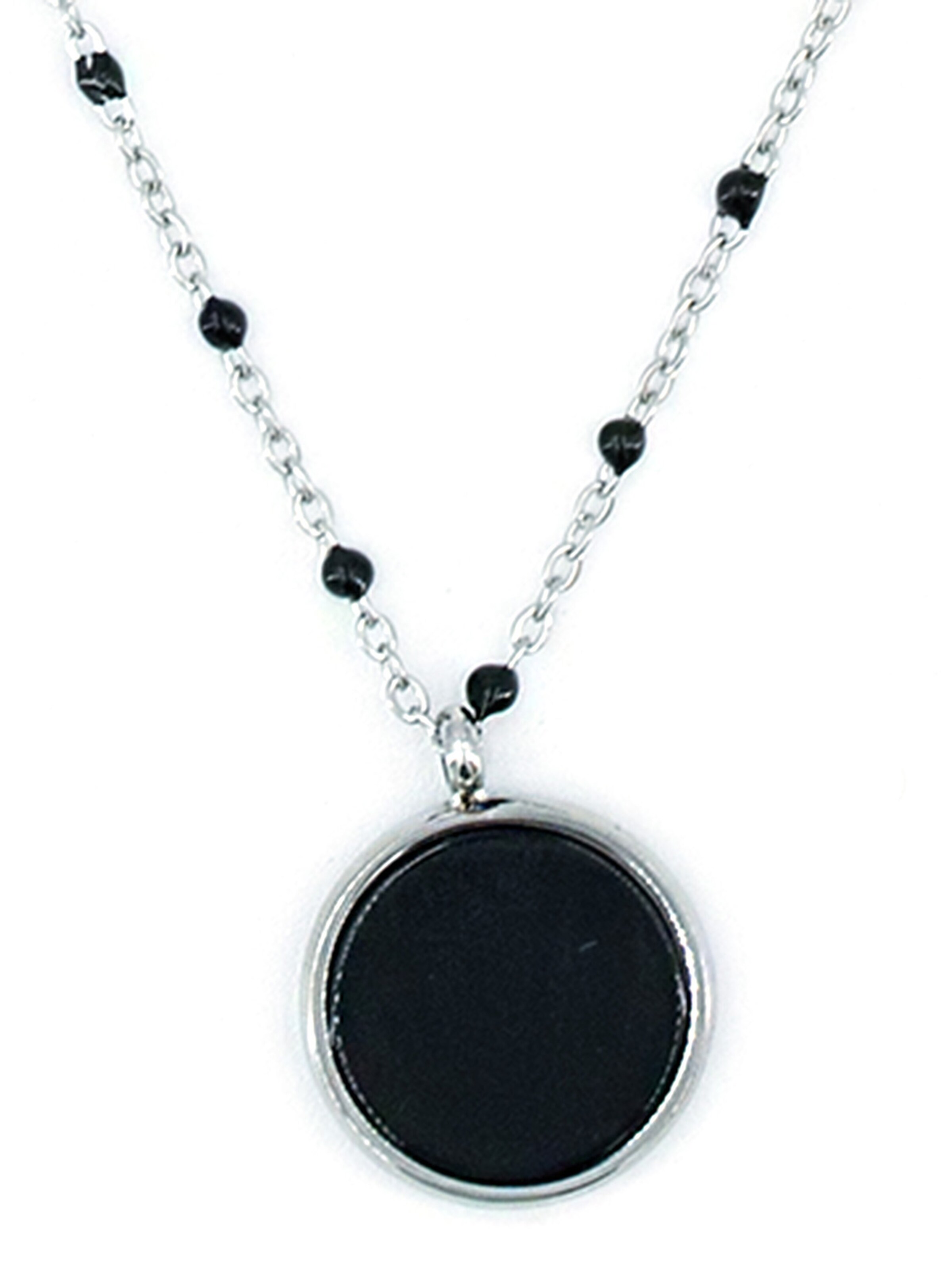 Sergio Engel Kette 'Beach Kette 03 Farbig akzentuierte Edelstahlkette mit Natursteinanhänger'‌‌‌ in Schwarz