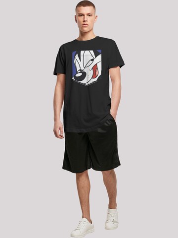 T-Shirt 'Looney Tunes Pepe Le Pew Face Faux Pocket' F4NT4STIC en noir