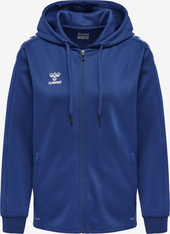 Hummel Athletic Zip-Up Hoodie in Blue: front