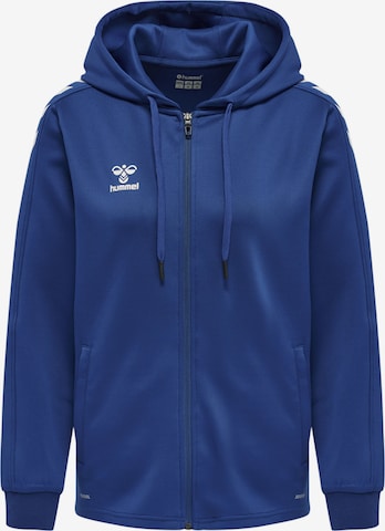 Hummel Athletic Zip-Up Hoodie in Blue: front