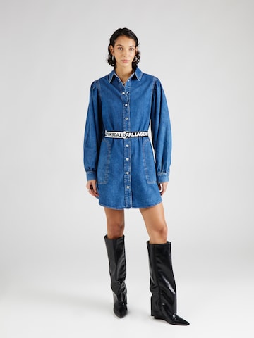 Robe-chemise KARL LAGERFELD JEANS en bleu : devant