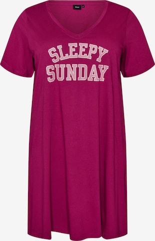 Chemise de nuit 'MALBA' Zizzi en rouge : devant