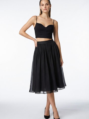AVENUE N°29 Blus 'Silk Corset Top With Straps' i svart