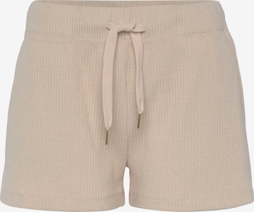 s.Oliver Regular Pyjamabroek in Beige: voorkant